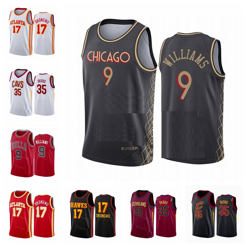 2021 Men 17 Onyeka Okongwu Jersey 9 Patrick Williams 35 Isaac Okoro New City Basketball jersey Draft Pick Edition White Red Black Custom 01