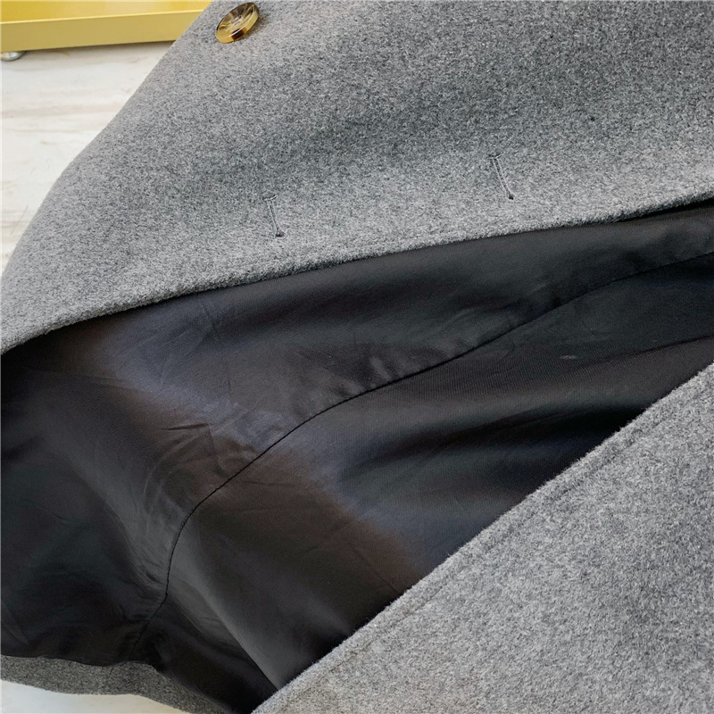 Women Trench Autumn /Winter Classic Woolen Coat Nordic Double Breasted Gray Wool & Blends Long Womens Long Coat 201216