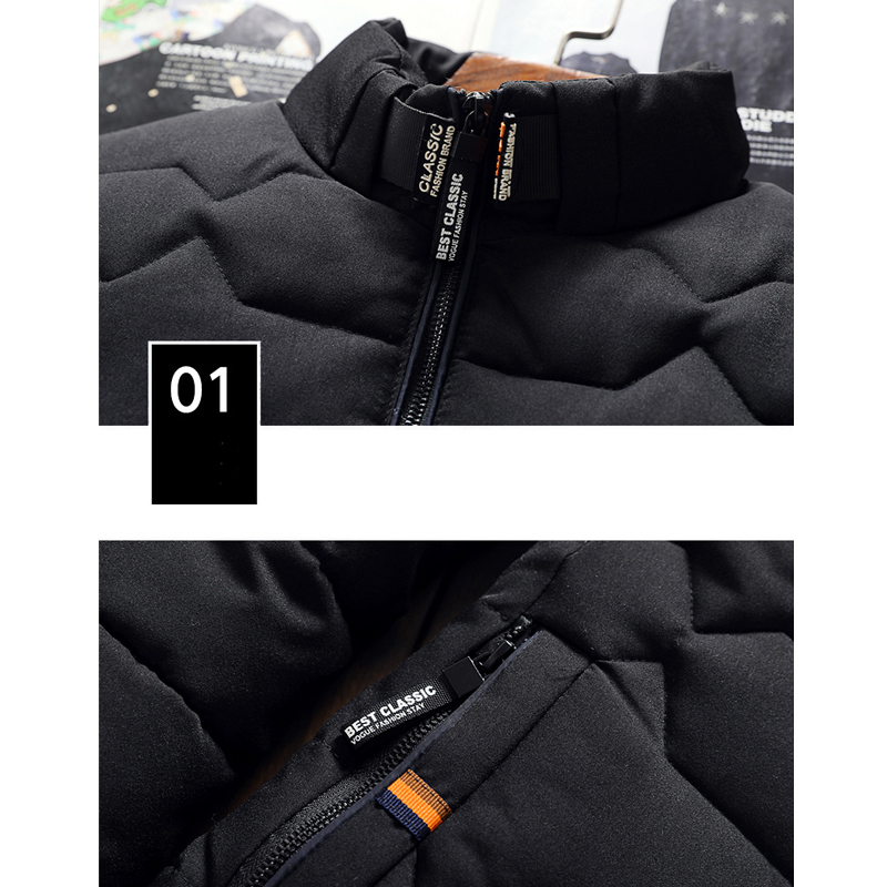 Winter Men Jacket Men's Casual Thicken Warm Cotton Jacket Slim Clothes Youth Soild Jacket Men's Wear 201116
