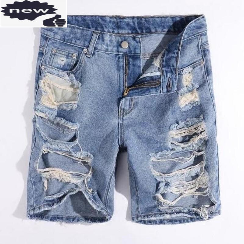 Summer Men Shorts Big Hole Ripped Homme Short Jeans Classic Korean Casual Denim Beachwear Cotton Trousers Free Shipping
Summer Men Shorts Big Hole Ripped Homme Short Jeans Classic Korean Casual Denim Beachwear Cotton Trousers Free Shipping