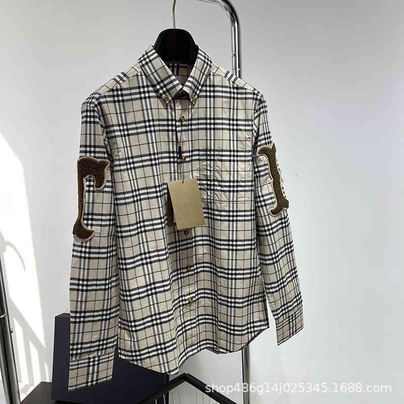 Women's Blouses & Shirts Towel taped embroidered BBR Plaid Shirt arm flocked letter printed long sleeve men's and women's shirt A0BP, White
Women's Blouses & Shirts Towel taped embroidered BBR Plaid Shirt arm flocked letter printed long sleeve men's and women's shirt A0BP, White