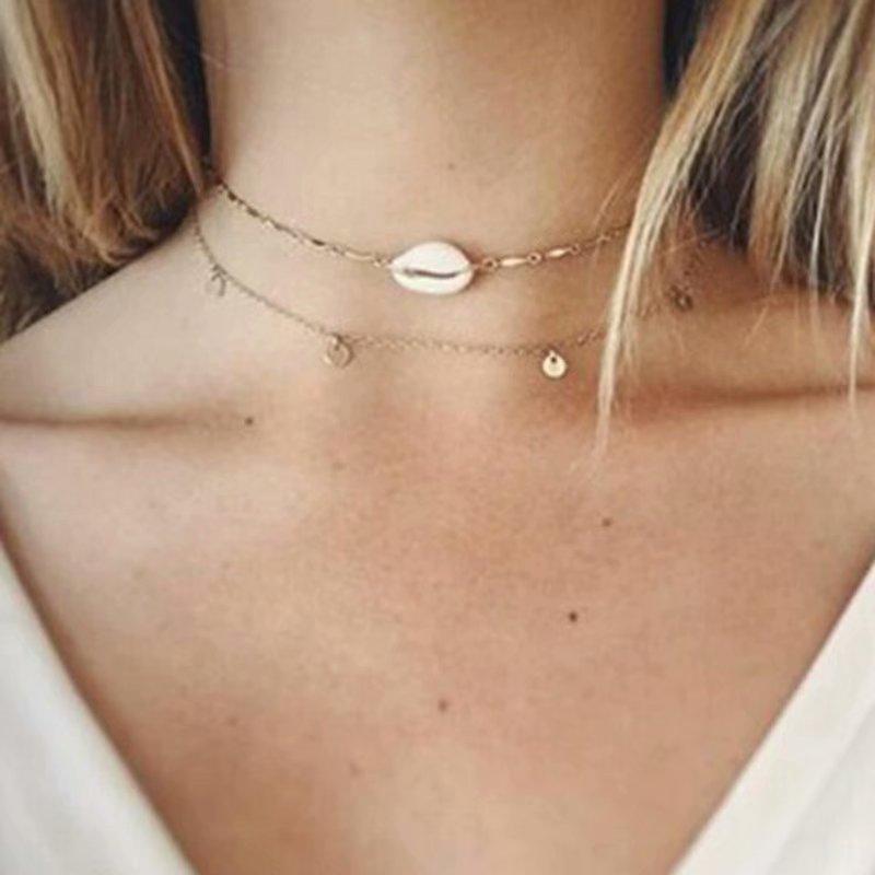 Boho Gold Sequin Shell Dainty Necklace For Women Choker Thin Chain Layered Necklaces Collares Fashion Chocker Jewelry Bohemian
Boho Gold Sequin Shell Dainty Necklace For Women Choker Thin Chain Layered Necklaces Collares Fashion Chocker Jewelry Bohemian