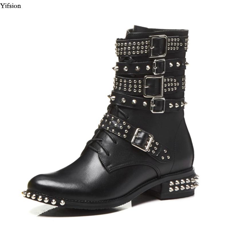 Olomm New Fashion Women Leather Ankle Boots Sexy Rivets Low Heels Boots Round Toe Charm Black Shoes Women US Size 4-8.5, D0854 black
Olomm New Fashion Women Leather Ankle Boots Sexy Rivets Low Heels Boots Round Toe Charm Black Shoes Women US Size 4-8.5, D0854 black