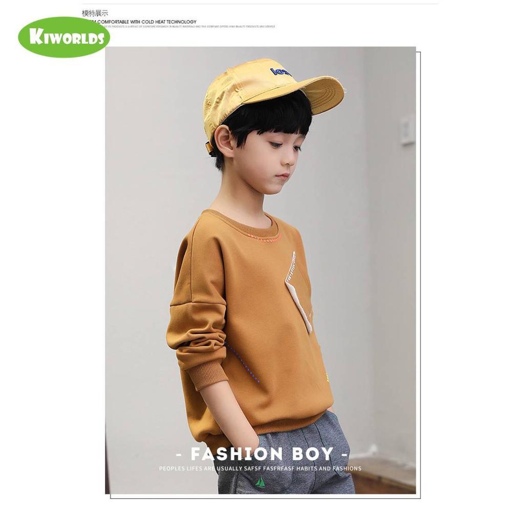 2020 Spring High quality long sleeve cotton soft boy black red khaki Tshirts fashion tops tees clothing for kids Y0121