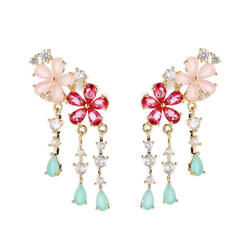 Korea Fashion Flower Tassel Earrings Multicolour Cubic Zirconia Plant Water Drop Dangle Brand Design Statement Jewelry
Korea Fashion Flower Tassel Earrings Multicolour Cubic Zirconia Plant Water Drop Dangle Brand Design Statement Jewelry