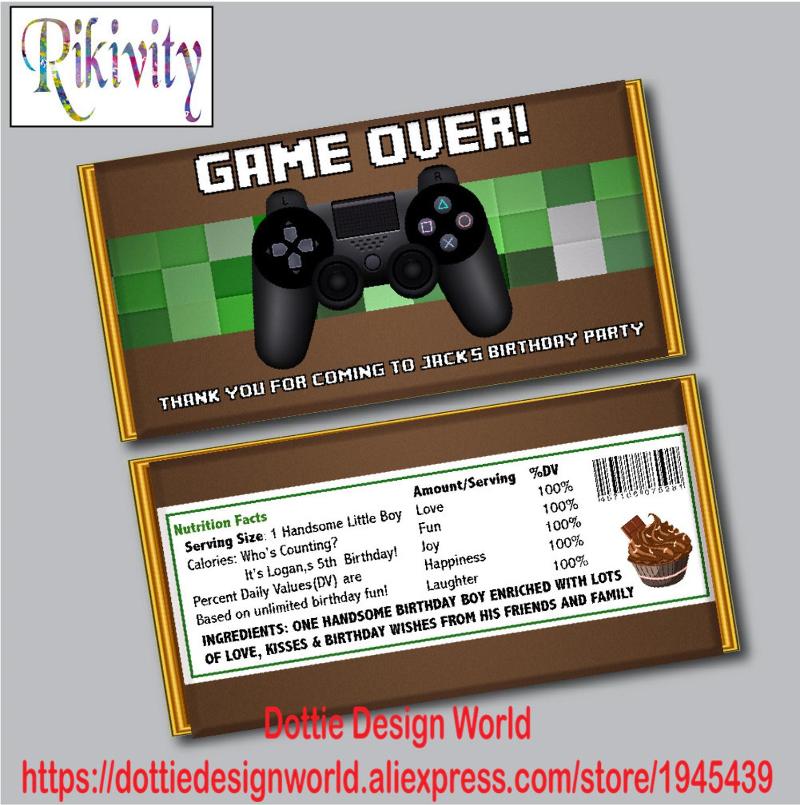 Personalized Game Birthday Party Hershey Candy Chocolate Bar Wrapper Water Bottle Labels Baby Shower Wedding Favors Decoration
Personalized Game Birthday Party Hershey Candy Chocolate Bar Wrapper Water Bottle Labels Baby Shower Wedding Favors Decoration