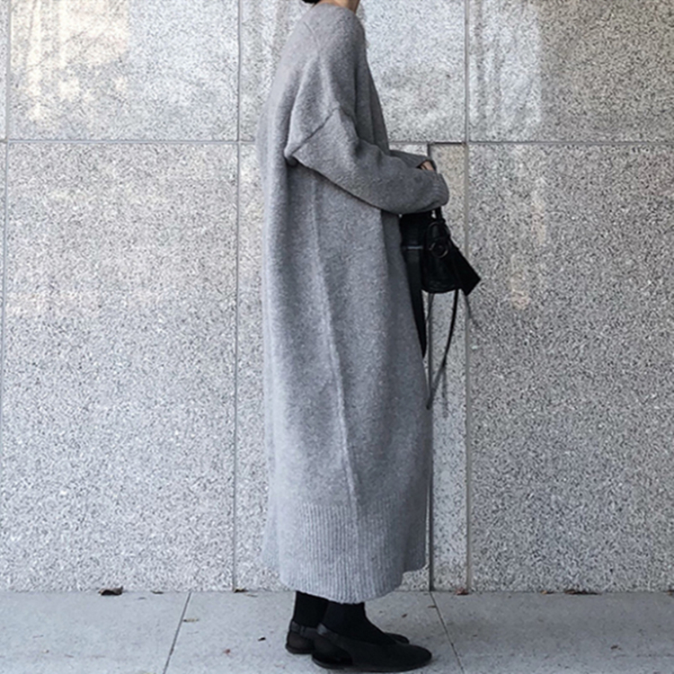 Colorfaith New Autumn Winter Women's Sweaters Korean Style Fashionable Minimalist Solid Color Casual Long Cardigans SWC8858 201225