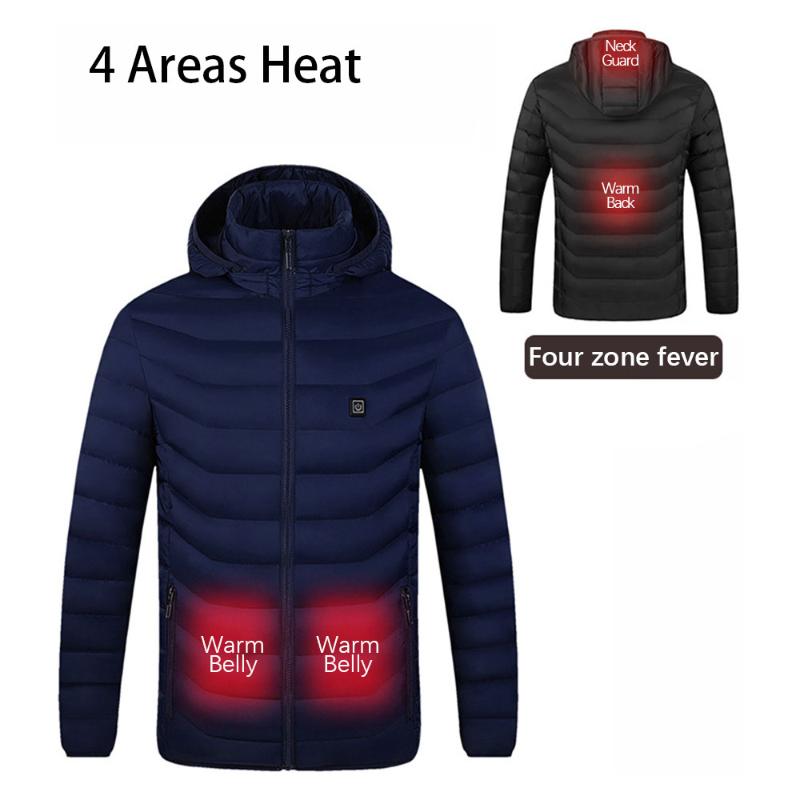 4 Areas Heated Long Sleeve Coat Winter USB Infrared Electric Heat Clothes For Women Men Outdoor Flexible Thermal Warm Jacket, Black
4 Areas Heated Long Sleeve Coat Winter USB Infrared Electric Heat Clothes For Women Men Outdoor Flexible Thermal Warm Jacket, Black