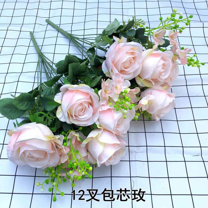 12 heads core rose bouquets silk flowers for home decoration wedding flowers flower wall decoration, Blue
12 heads core rose bouquets silk flowers for home decoration wedding flowers flower wall decoration, Blue