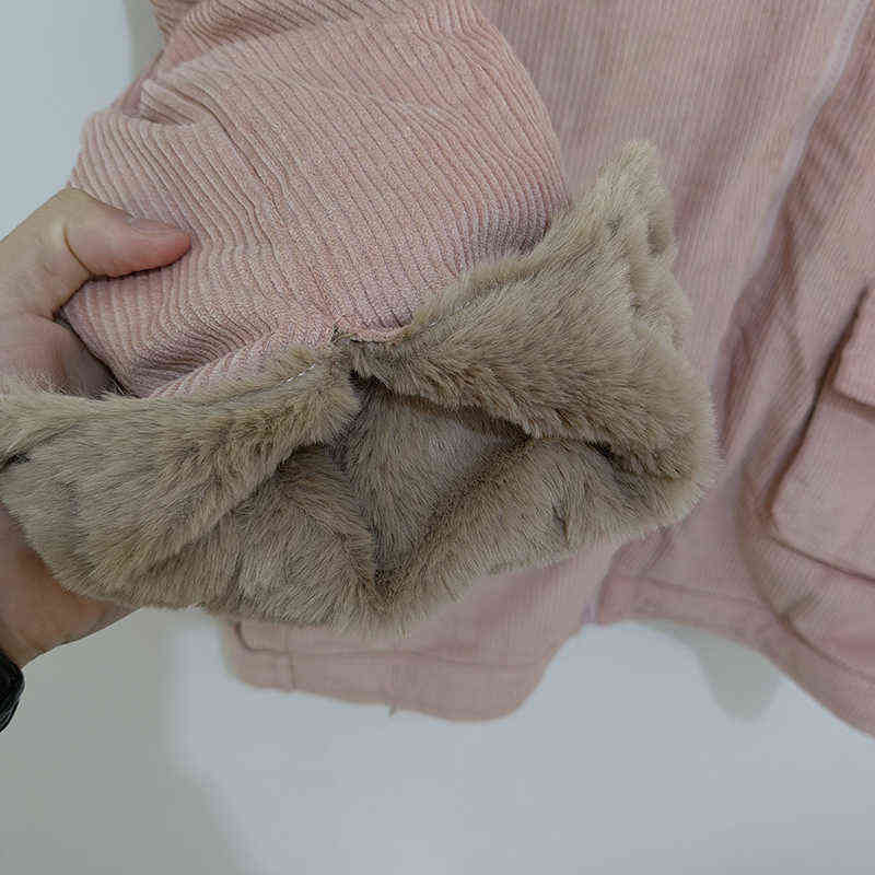 Lucyever Thicken Women's Winter Jacket Korean Loose All-match Corduroy Coat for Women Oversize Casual Zipper Warm Plush Overcoat 211221wtt