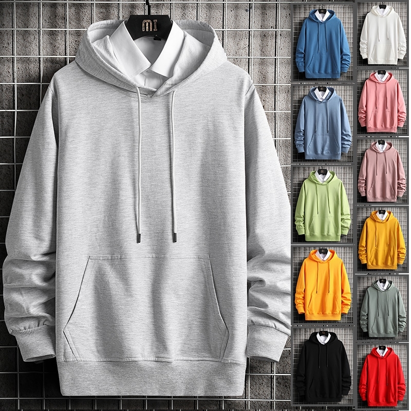 Hooded Hoodies Cotton Swearshirts Man Big Pocket Fashion Pure Mens Hoodie Tracksuits Hip Hop O-neck Pullover Grey Hombre Clothes LJ200918