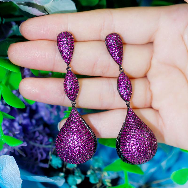 CWWZircons Luxury Big Water Drop Disco Balls Micro Pave Hot Pink Red Cubic Zircon Long Earrings for Women Wedding Party CZ727
CWWZircons Luxury Big Water Drop Disco Balls Micro Pave Hot Pink Red Cubic Zircon Long Earrings for Women Wedding Party CZ727