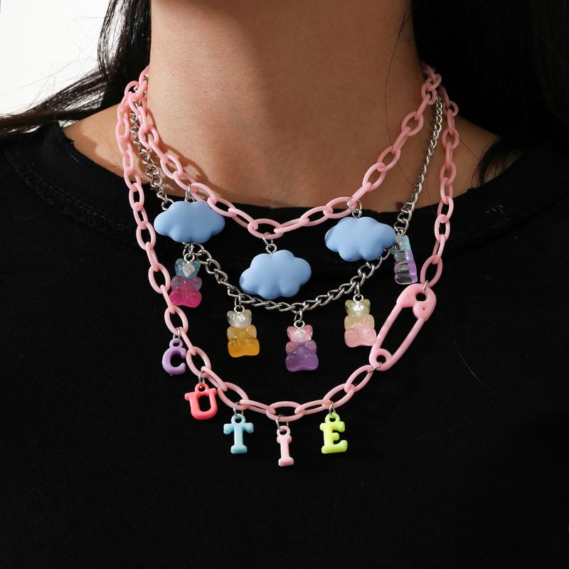 3-strand Pastel Chunky Necklace Bear-cloud-letter Resin Pendants Multilayer Necklace Y2K Punk Colorful Acrylic Choker#Y37DJ69
3-strand Pastel Chunky Necklace Bear-cloud-letter Resin Pendants Multilayer Necklace Y2K Punk Colorful Acrylic Choker#Y37DJ69
