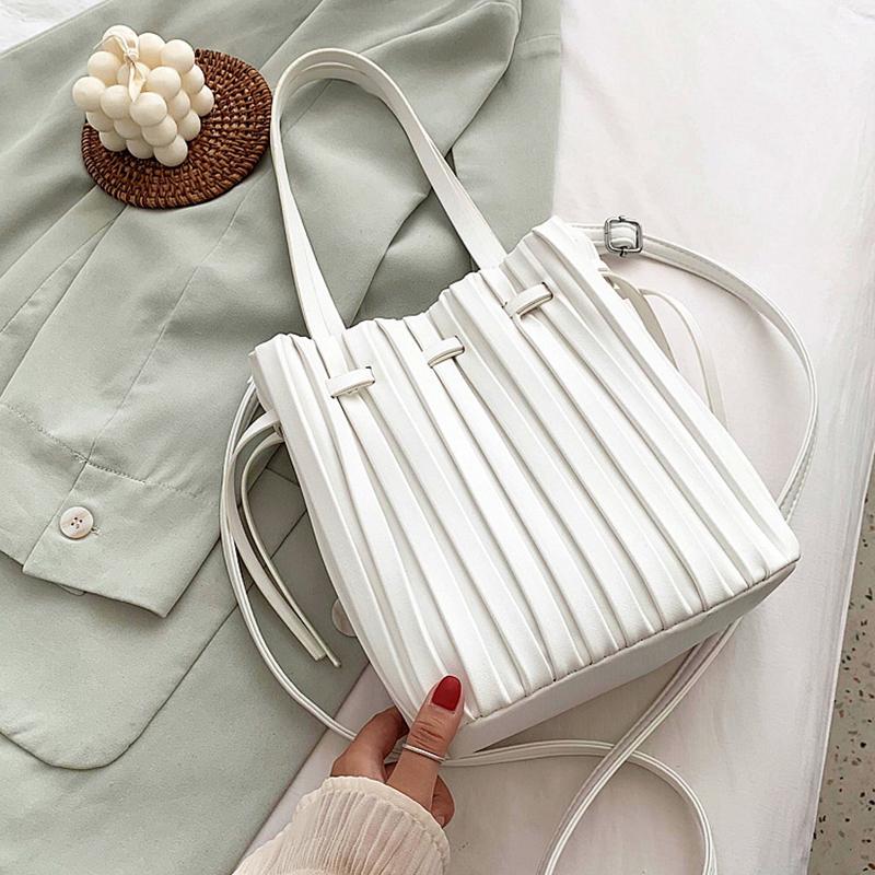 Drawstring Open Design Bucket Crossbody bags For Women 2021 Solid Color Pleated Shoulder Handbags Travel Cross body bag Purse, White
Drawstring Open Design Bucket Crossbody bags For Women 2021 Solid Color Pleated Shoulder Handbags Travel Cross body bag Purse, White