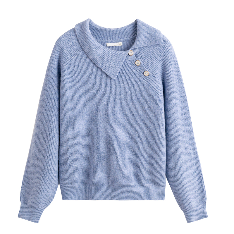 INMAN Autumn Winter Arrival Fashion Casual Soft Loose Lazy Style Diagonal Collar Wool Pullover Knitted Sweater 201223