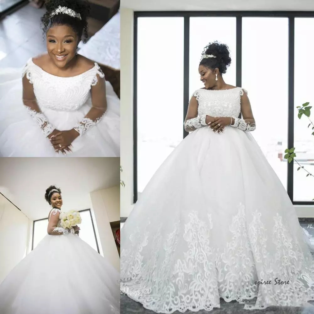 Amazing Lace Designer Princess Wedding Dress 2022 Pearls Jewel Neck Illusion Long Sleeves African Wedding Bridal Gowns Vestido De Novia, Yellow
Amazing Lace Designer Princess Wedding Dress 2022 Pearls Jewel Neck Illusion Long Sleeves African Wedding Bridal Gowns Vestido De Novia, Yellow