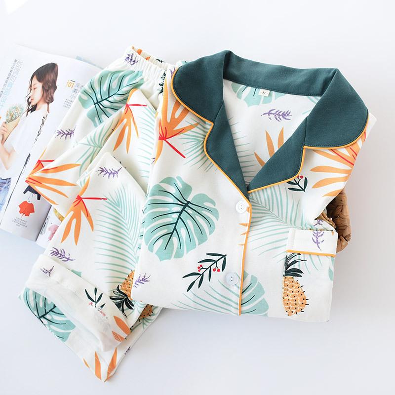 NEW Japanese Pure Cotton Pajamas Sets Kimono Women's Long-sleeved V-neck Pineapple Cute Yukata Spring Autumn Home Service Suit
NEW Japanese Pure Cotton Pajamas Sets Kimono Women's Long-sleeved V-neck Pineapple Cute Yukata Spring Autumn Home Service Suit
