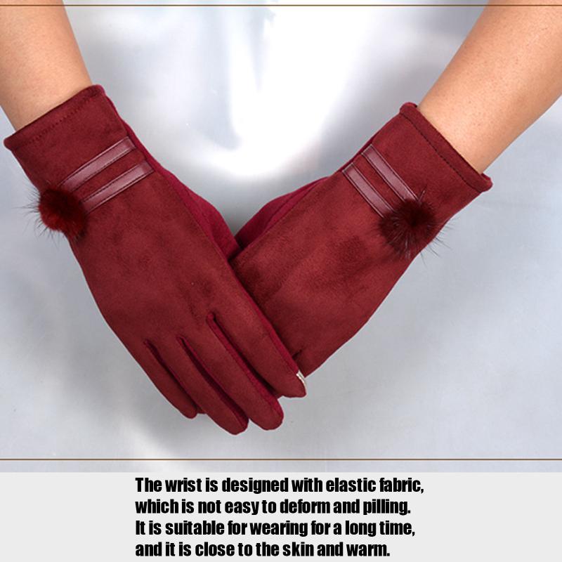 Mittens Women's Winter Winter Double Furs Ball Non-fleece Warm Touches Screen Ladies Gloves Fashion Print Warm Gloves
Mittens Women's Winter Winter Double Furs Ball Non-fleece Warm Touches Screen Ladies Gloves Fashion Print Warm Gloves