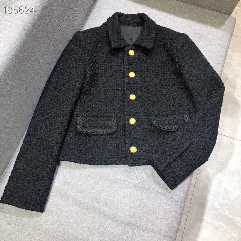 Autumn Winter Women Black Tweed Jacket Single Breasted Female Short Coat High Quality Elegant Fashion Runway Jackets 201029