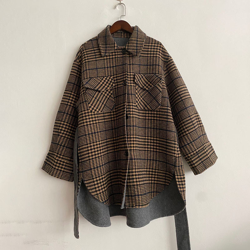 Tartan coat oversize feminine fall casual sleeve long with lateral belt Slob camel fleece cardigan elegant women's clothing winter fashion, Unkcamelunk
Tartan coat oversize feminine fall casual sleeve long with lateral belt Slob camel fleece cardigan elegant women's clothing winter fashion, Unkcamelunk