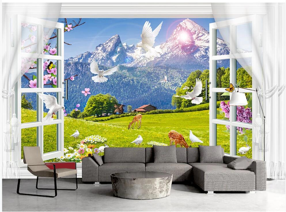 Custom murals 3d photo wallpaper Flying dove and fawn outside the window home decor living room wallpaper for walls 3 d on the wall, Non-woven
Custom murals 3d photo wallpaper Flying dove and fawn outside the window home decor living room wallpaper for walls 3 d on the wall, Non-woven