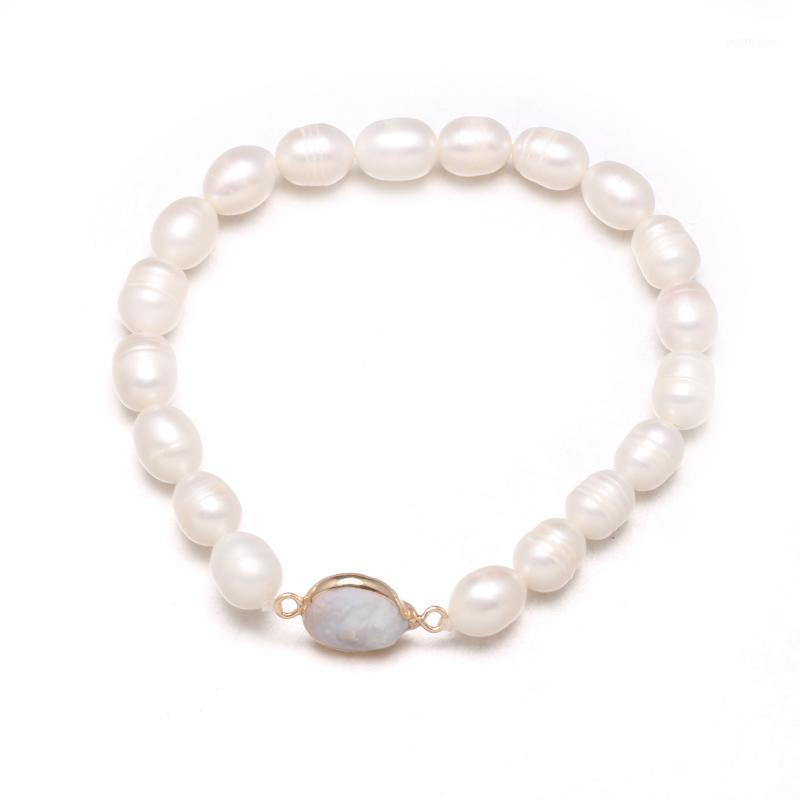 New 8-9mm freshwater pearl inlaid agates bracelet Simple fashion party jewelry personality gift size 19cm1
New 8-9mm freshwater pearl inlaid agates bracelet Simple fashion party jewelry personality gift size 19cm1