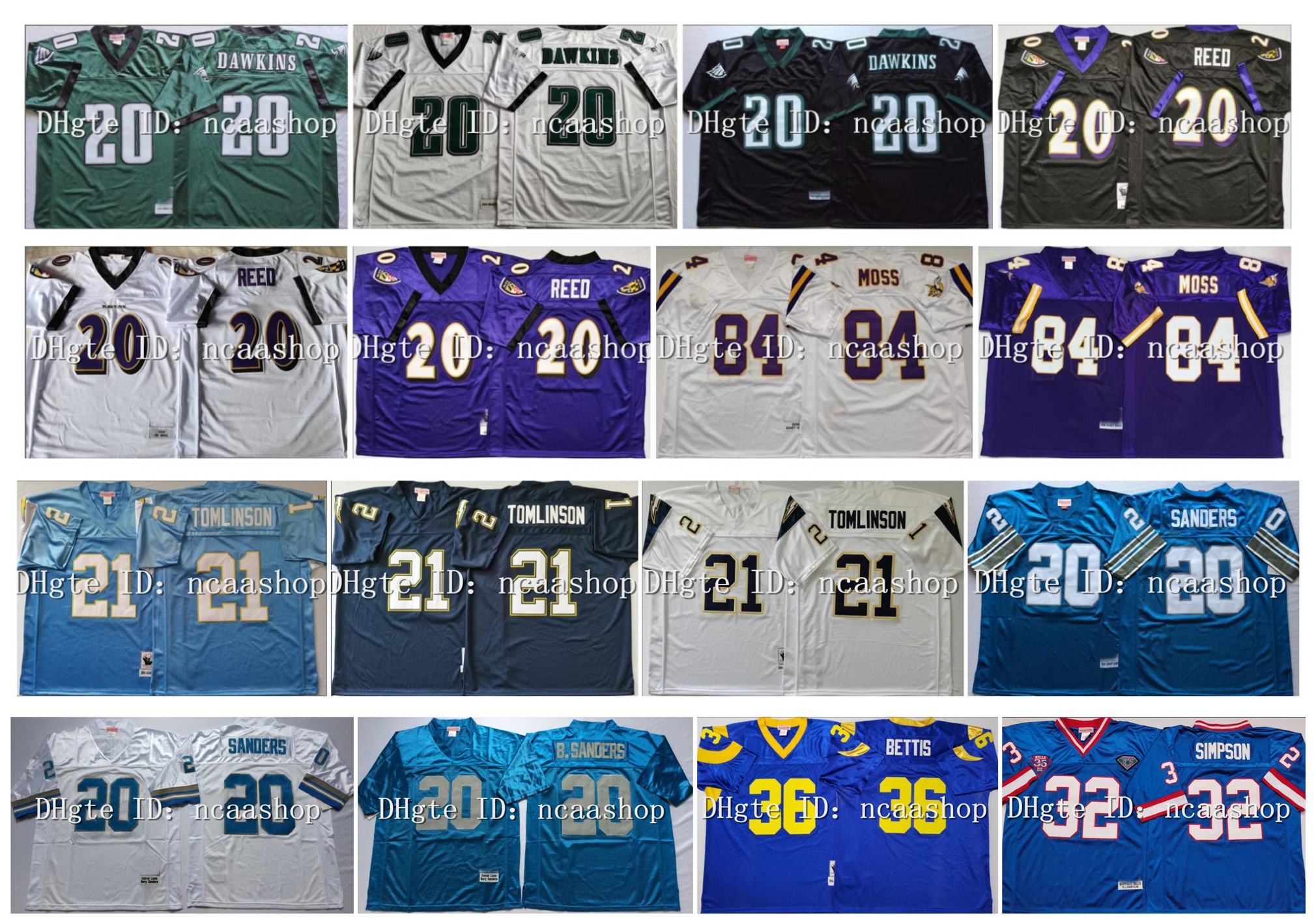 Retro 84 Randy Moss College Football Jersey 20 Brian Dawkins 20 Ed Reed 21 LaDainian Tomlinson 20 Barry Sanders 36 Jerome Bettis 32 O. J. Simpson Purple White Green Black, As pic
Retro 84 Randy Moss College Football Jersey 20 Brian Dawkins 20 Ed Reed 21 LaDainian Tomlinson 20 Barry Sanders 36 Jerome Bettis 32 O. J. Simpson Purple White Green Black, As pic