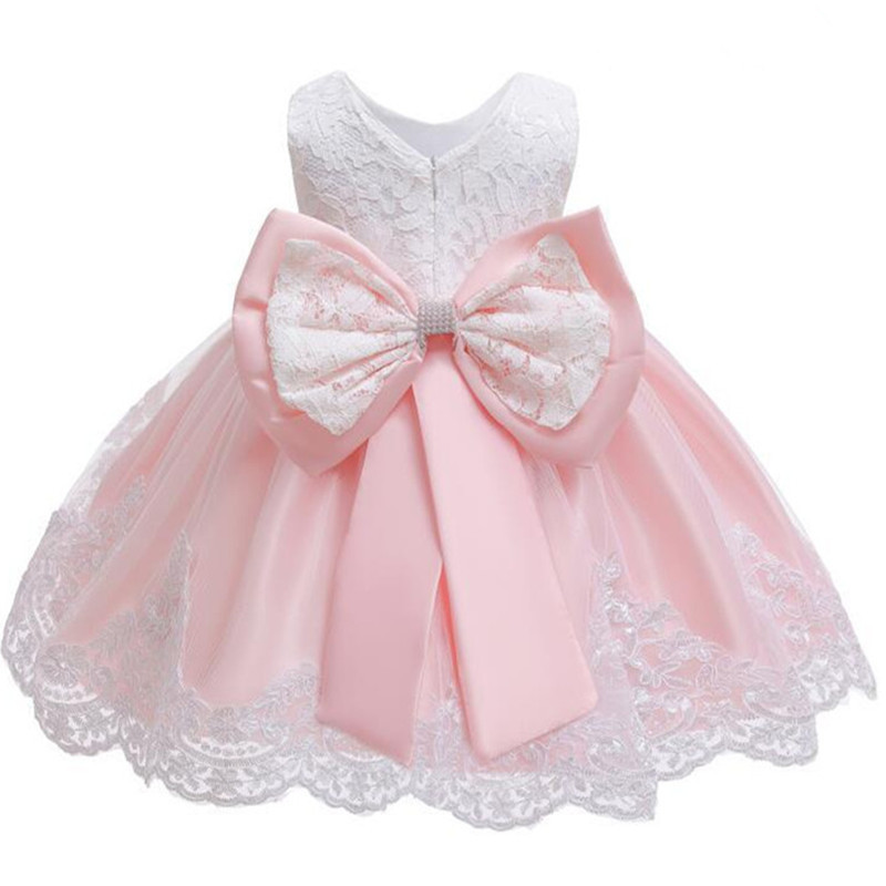 Lace Embroidery Formal Sleeveless Wedding Gown Tutu Princess Dress Flower Girls Children Clothing Kids Party For Girl Clothes 201204