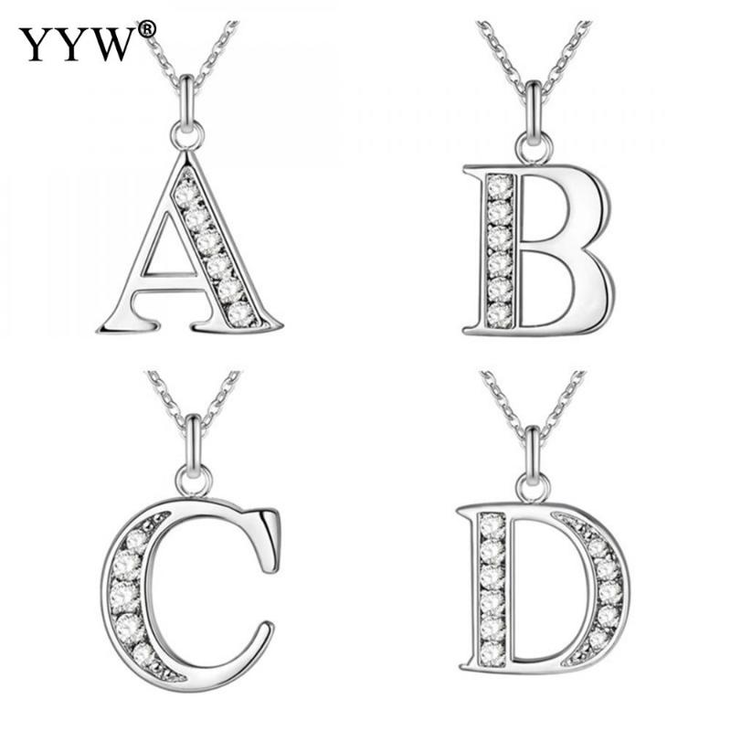 Punk Rhinestone Brass Pendant Necklace A to Z Alphabet Letter Silver Color Plated Oval Chain Woman 12mm Approx 18 Inch Strand
Punk Rhinestone Brass Pendant Necklace A to Z Alphabet Letter Silver Color Plated Oval Chain Woman 12mm Approx 18 Inch Strand