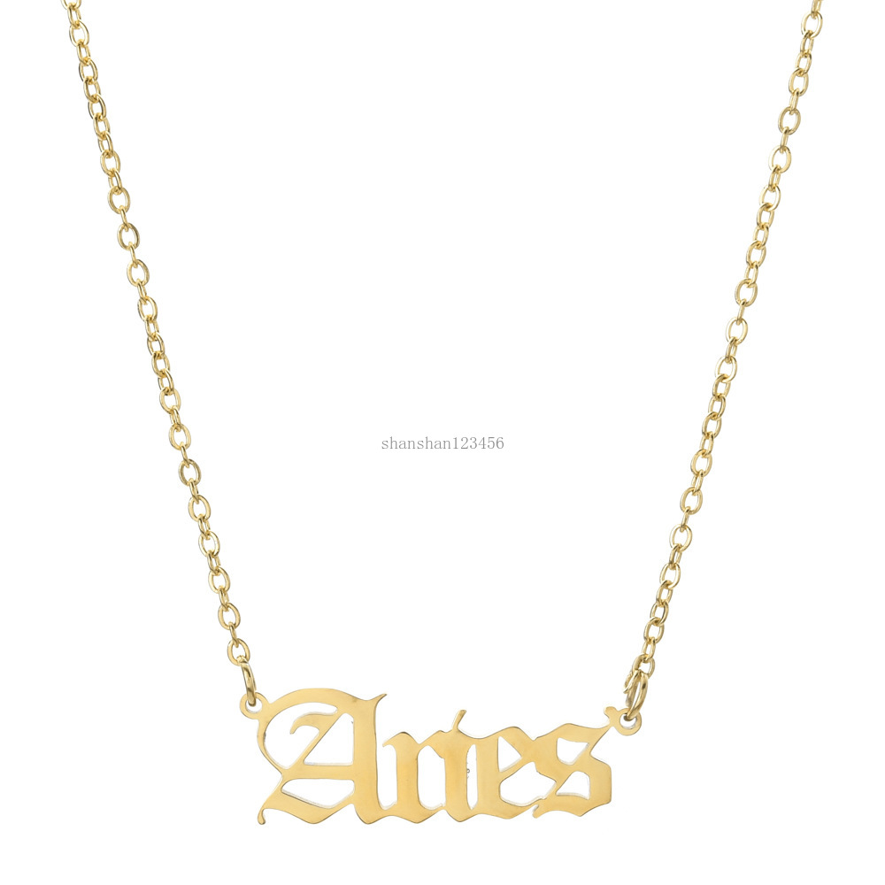 Stainless steel Horoscope sign pendant necklace gold chains constell necklaces for women fashion jewelry will and sandy gift, Silver
Stainless steel Horoscope sign pendant necklace gold chains constell necklaces for women fashion jewelry will and sandy gift, Silver