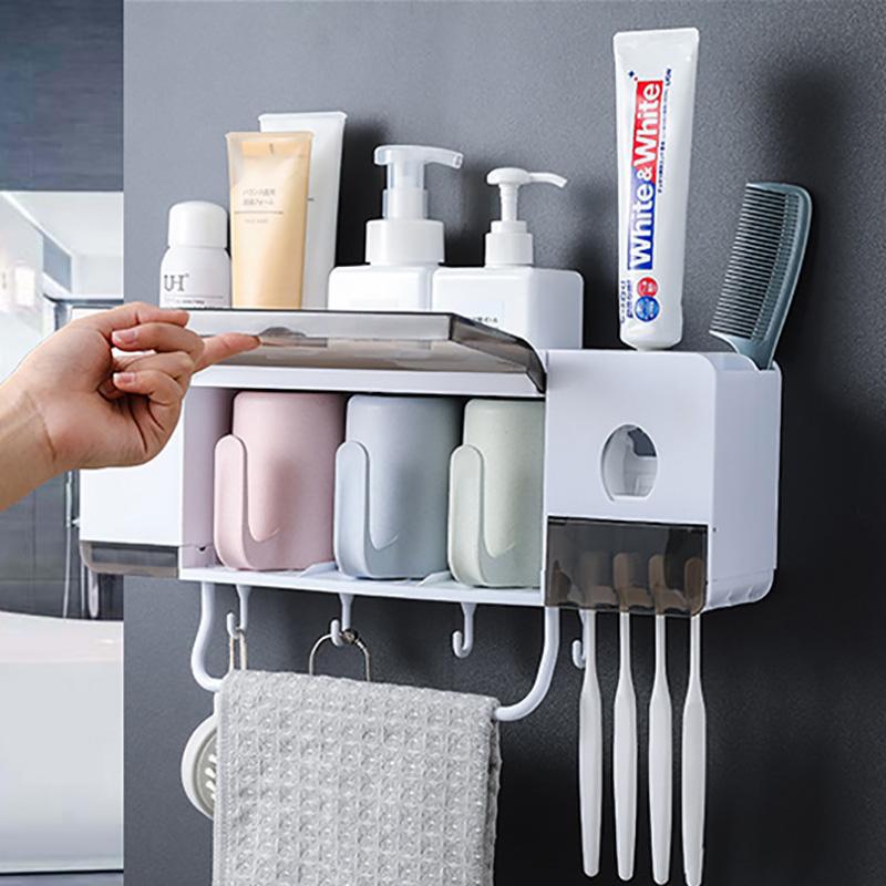 1Set Automatic Toothpaste Dispenser Towel Holder Toothbrush Rack With Hook Wall-Mount Toothpaste Squeezer Bathroom Accessories
1Set Automatic Toothpaste Dispenser Towel Holder Toothbrush Rack With Hook Wall-Mount Toothpaste Squeezer Bathroom Accessories