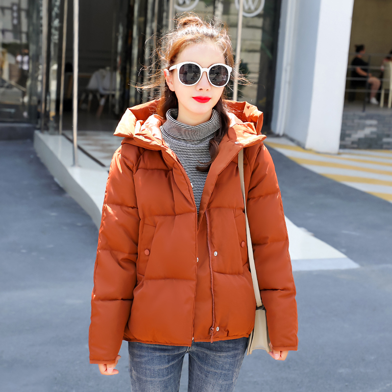 Winter Basic Puffer Jacket Women Solid Parka Coats Plus Size Hooded Thick Stand Collar Cotton Padded Casual Vetement Femme 201027