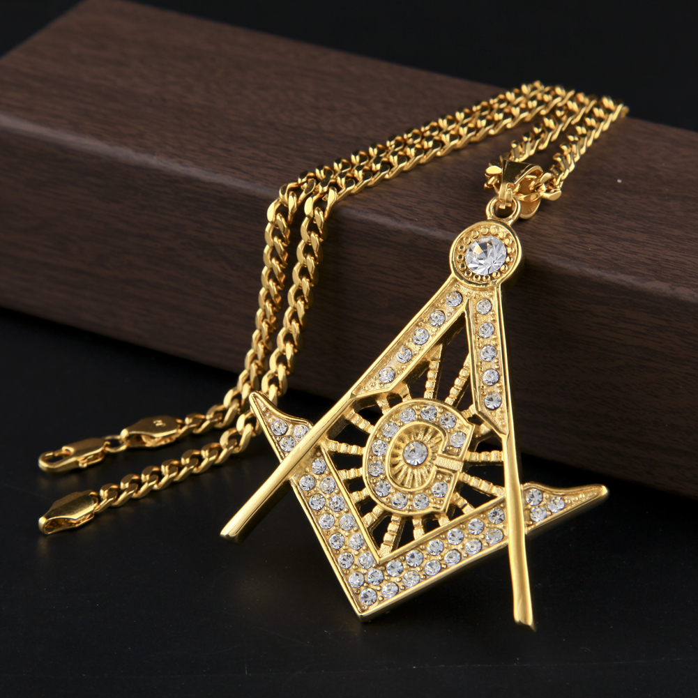 18K Gold Silver Plated Hip Hop Iced Out Pendant G Necklace Initial Masonic Symbol Compass Free Mason Men Cuban Chain Necklace
18K Gold Silver Plated Hip Hop Iced Out Pendant G Necklace Initial Masonic Symbol Compass Free Mason Men Cuban Chain Necklace