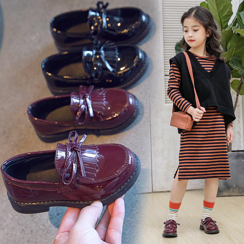 Girls' shoes 2021 new fashion children's spring fringed patent leather princess bow shoes children's, Black
Girls' shoes 2021 new fashion children's spring fringed patent leather princess bow shoes children's, Black