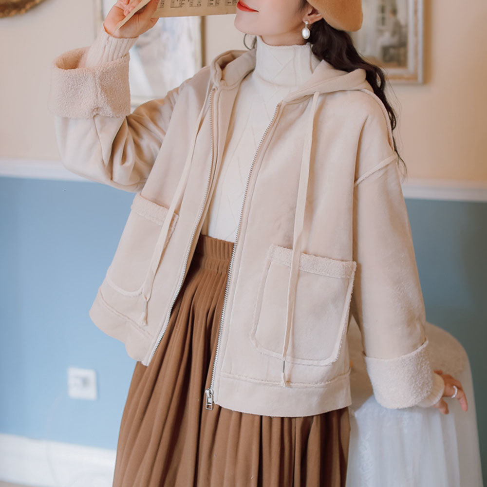 2021 New Korean Version Short Jacket Autumn Winter Cashmere Keep Warm Suede Splicing Lambswool Hood Long Sleeve STM6, Champagne
2021 New Korean Version Short Jacket Autumn Winter Cashmere Keep Warm Suede Splicing Lambswool Hood Long Sleeve STM6, Champagne