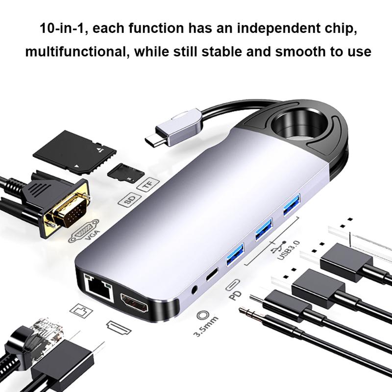10-in-1 Type C Multifunctional Intelligent Docking Station Laptop Computer Group Control Hub USB Hub
10-in-1 Type C Multifunctional Intelligent Docking Station Laptop Computer Group Control Hub USB Hub