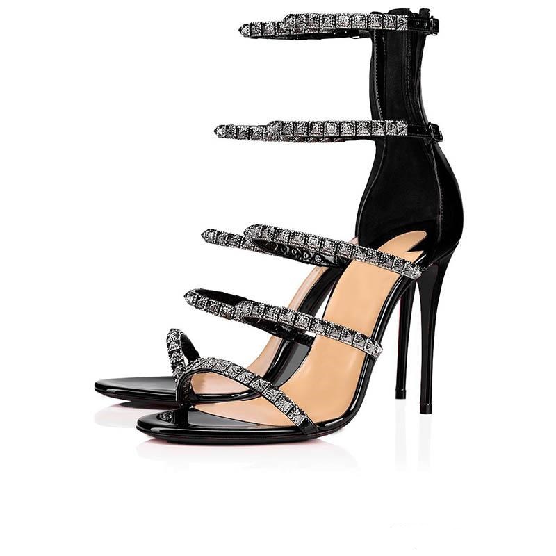 Top Red bottom spikes sandals women laddered straps Summer Shoes Silver/black Girl high heels spiked stiletto Full Original Packaging
Top Red bottom spikes sandals women laddered straps Summer Shoes Silver/black Girl high heels spiked stiletto Full Original Packaging