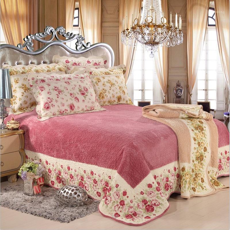 Chic Floral Patchwork Bedspread Pillow shams 3Pcs Flannel Fleece Quilted Warm Bedding Coverlets set Bed Cover Bed Spread set1, Purple
Chic Floral Patchwork Bedspread Pillow shams 3Pcs Flannel Fleece Quilted Warm Bedding Coverlets set Bed Cover Bed Spread set1, Purple