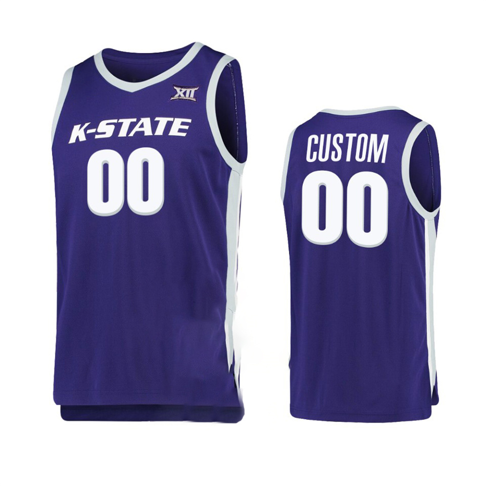 Custom Kansas State Wildcats Basketball Jersey 25 Ismael Massoud 33 Logan Landers 0 Mike McGuirl 20 Kaosi Ezeagu 14 Drew Honas 3 DaJuan Gordon 5 Rudi 