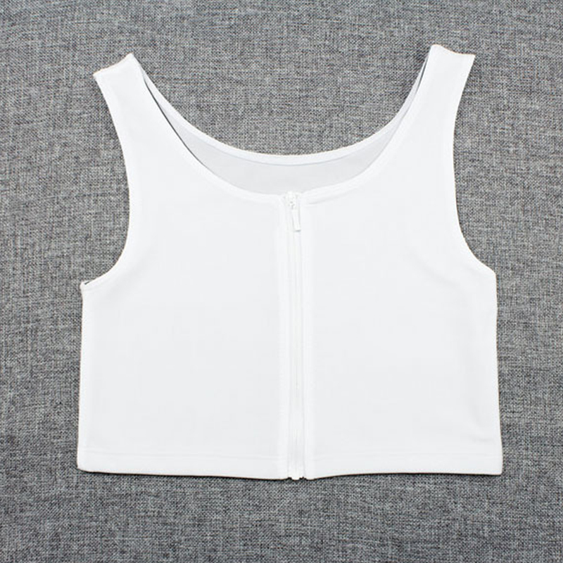 Women's Les Lesbian Tomboy Slim Fit Short Vest Chest Binder Tops Zip Tomboy Bra Intimates Breathable Buckle Breast Binder LJ201209