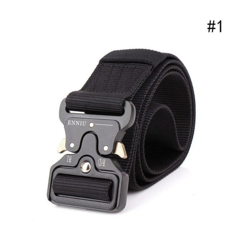 Tactical Canvas Belt Men's Outdoor Training Belt for women Fashion Accessory 40at01, Black