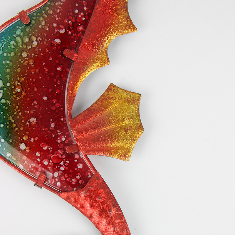 Home Decor Metal Red Seahorse for Garden Sculpture Decoration Outdoor Miniature Statues and Ornaments Animales Jardin T200710