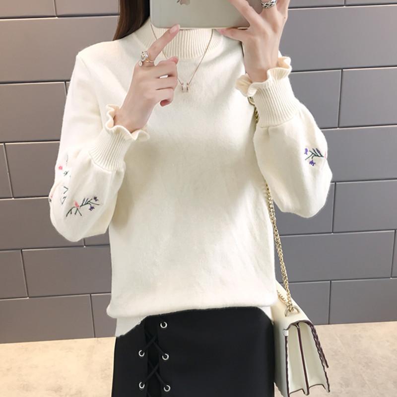 2020 Autumn Winter Korean Half Turtleneck Sweater Jacket Women Sembroidery Long Sleeve Set head All-match knitted Sweater Woman, Embroidered blue
2020 Autumn Winter Korean Half Turtleneck Sweater Jacket Women Sembroidery Long Sleeve Set head All-match knitted Sweater Woman, Embroidered blue