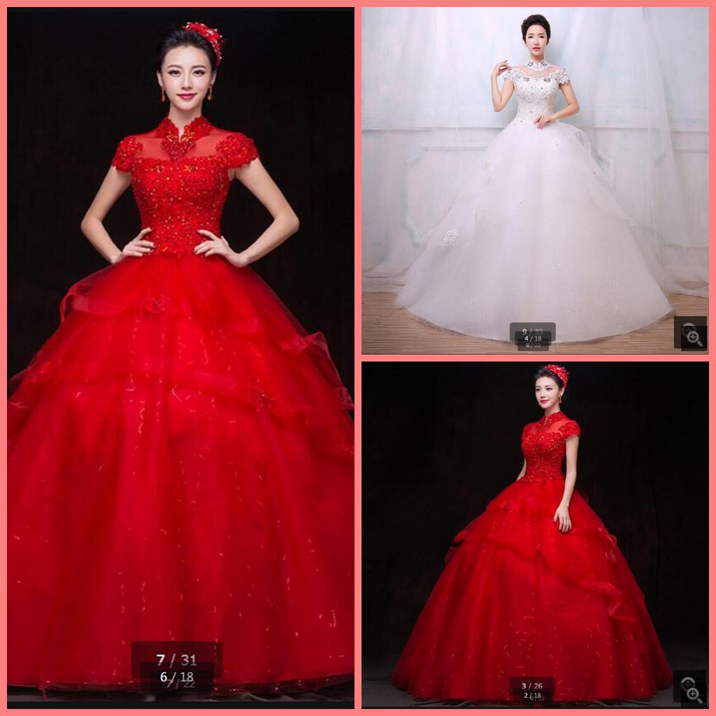 2021 Free Shipping red tulle ball gown wedding dress high neck cap sleeve lace appliques beading wedding gowns crystals cheap bride dress, Champagne
2021 Free Shipping red tulle ball gown wedding dress high neck cap sleeve lace appliques beading wedding gowns crystals cheap bride dress, Champagne