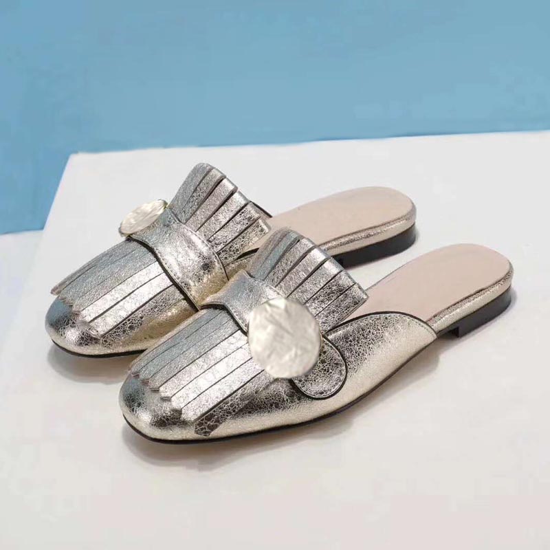 designers leather flat shoes metal decoration fashion womens shoes lazy comfortable baotou half slippers small leather single shoes, Extra shoebox
designers leather flat shoes metal decoration fashion womens shoes lazy comfortable baotou half slippers small leather single shoes, Extra shoebox
