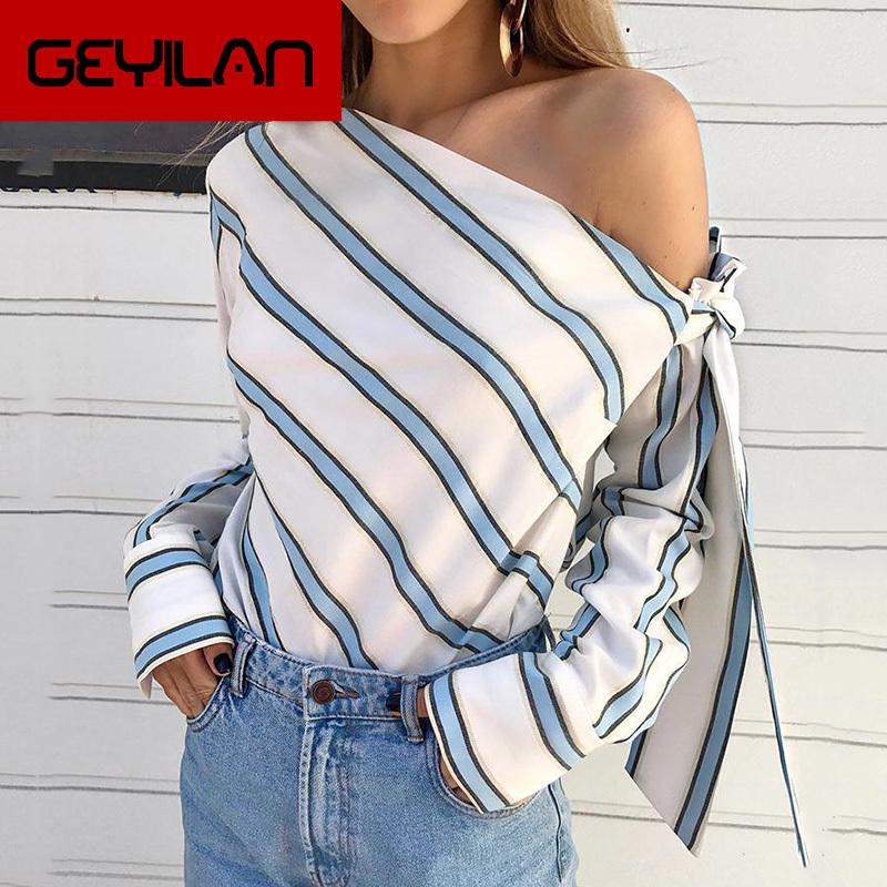 Women' Blouses & Shirts Umeko Striped Blouse Women One Shoulder Tops Sexy Long Sleeve Bow Female Fashion 2021 Chemisier Femme, Bs
Women' Blouses & Shirts Umeko Striped Blouse Women One Shoulder Tops Sexy Long Sleeve Bow Female Fashion 2021 Chemisier Femme, Bs