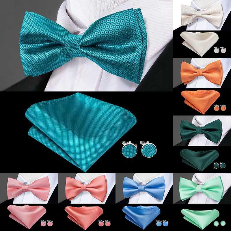 Hi-Tie High Quality Plain Solid Bow Ties for Men 100% Silk Green Peach coral Pure Color Wedding Party Bow tie Cufflinks Set1
Hi-Tie High Quality Plain Solid Bow Ties for Men 100% Silk Green Peach coral Pure Color Wedding Party Bow tie Cufflinks Set1