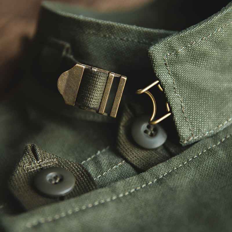 Maden Army Green Retro Jacket Misplaced Oblique Buckle Swedish Motorcycle Men's Jacket AMEKAJI Cotton Washed Water Jacket Men 201218