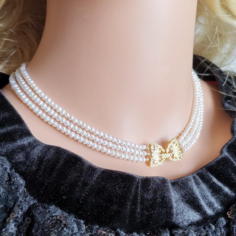 Natural pearl necklace luxury three layered pearl necklace freshwater royal mini with gold flower clasp
Natural pearl necklace luxury three layered pearl necklace freshwater royal mini with gold flower clasp