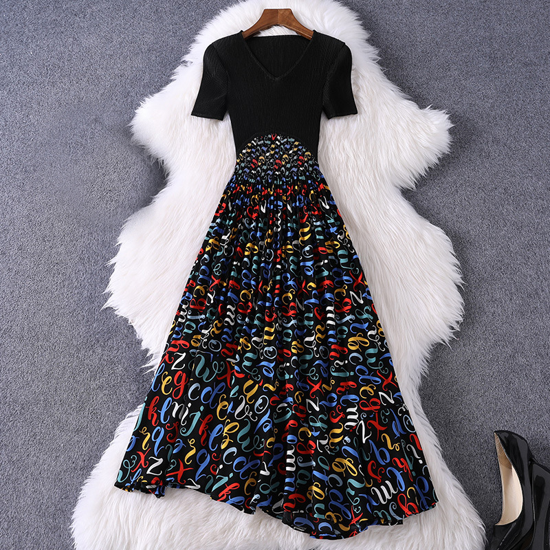 2020 Summer Short Sleeve V Neck Multicolor Print Chiffon Panelled Mid-Calf Dress Elegant Casual Dresses MQ2989405, Black;gray
2020 Summer Short Sleeve V Neck Multicolor Print Chiffon Panelled Mid-Calf Dress Elegant Casual Dresses MQ2989405, Black;gray
